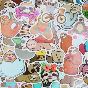 Faultier Sticker | Sloth Tier | Süße Tier Sticker Wasserdichte Aufkleber
