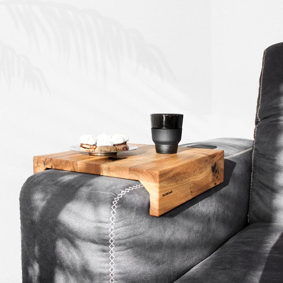 Holzblock Premium Sofatablett Holz Armlehnenablage Sofa-Butler Couch Ablage  Getränkehalter sofa Couch Tablett aus Eiche -  Schweiz