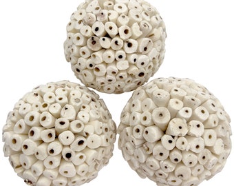 5107 Mega 4 Inch Sola Ball - Assorted pack sizes, Handcrafted from air dried sola wood pieces, A chewing delight for large size pet birds