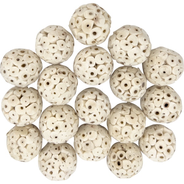 5122 mini boules de sola - Jouets faits main pour les pieds d'oiseau en bois de sola, petites sphères à mâcher, superbes jouets pour petits oiseaux de compagnie, friandises à l'intérieur !