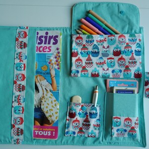 Pochette d'activités enfant - motif hiboux en hiver