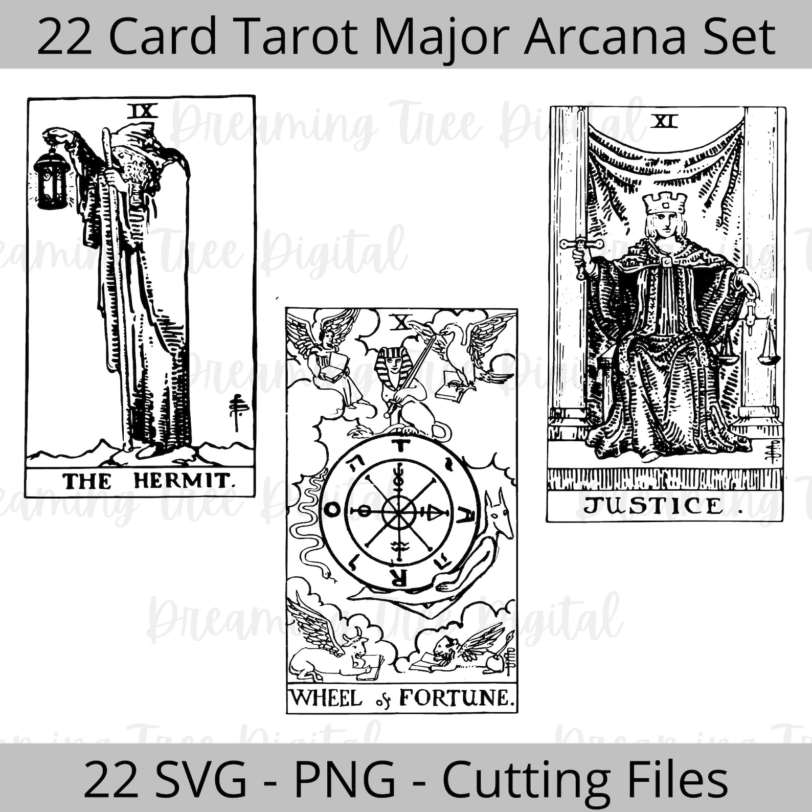Full 22 Major Arcana Tarot Card SVG Tarot Card Svg Png Etsy