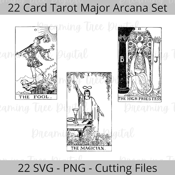 Full 22 Major Arcana Tarot Card SVG, tarot card svg png bundle, tarot cards png, Instant Download