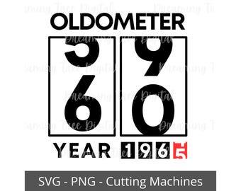 Oldometer 1965 SVG, funny 60th birthday, turning 60 svg, Instant download