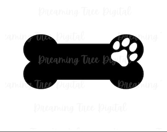 Dog Bone Paw Print SVG, Dog Mom SVG PNG, digital cut files, Instant Download