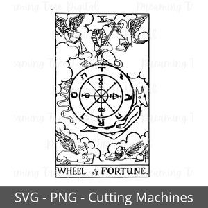 Wheel of Fortune Tarot Card SVG, tarot PNG, Instant Download