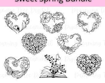 Spring Flower SVG Bundle, floral svg, digital cut files, Instant Download