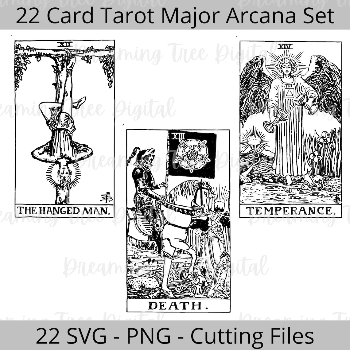 Full 22 Major Arcana Tarot Card SVG Tarot Card Svg Png Etsy