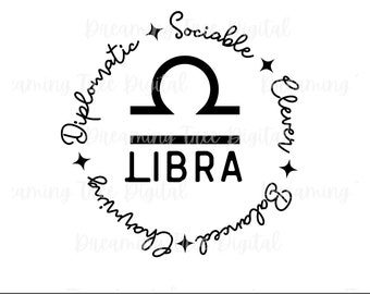 Libra zodiac sign SVG, zodiac svg, libra gift, Instant Download