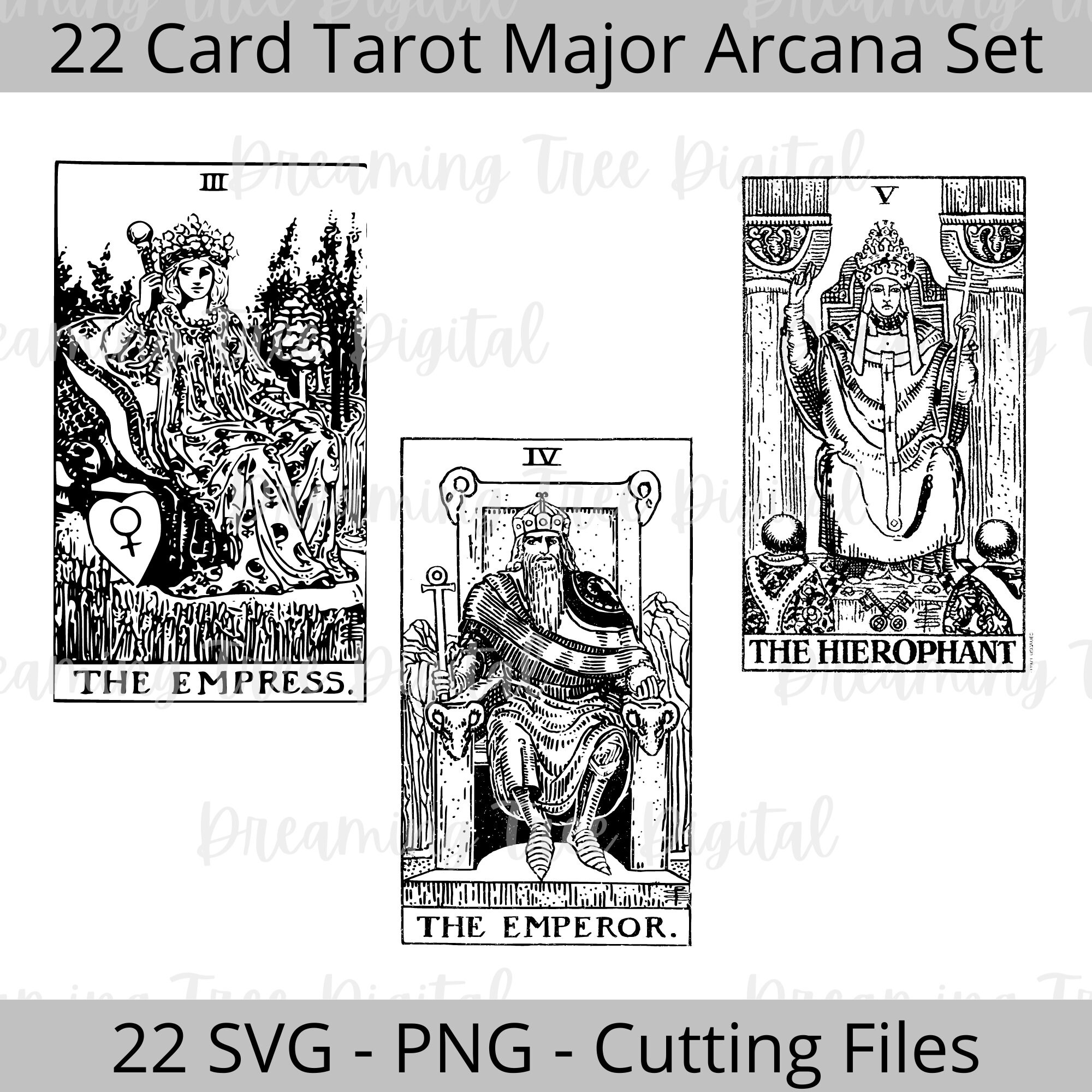 Full 22 Major Arcana Tarot Card SVG Tarot Card Svg Png Etsy