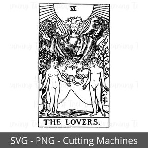 De Lovers Tarot Card SVG, tarot PNG, Instant Download