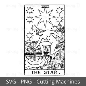 The Star Tarot Card SVG, tarot PNG, Instant Download