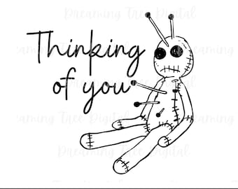 Thinking of You SVG, cricut mug press svg, funny mug cut files, voodoo doll