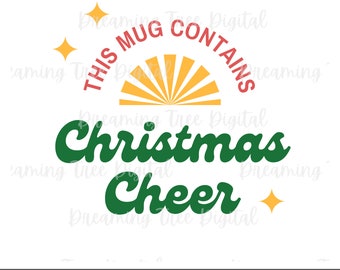 Mug of Christmas Cheer SVG, Christmas mug svg, Christmas ornament svg, Instant Download