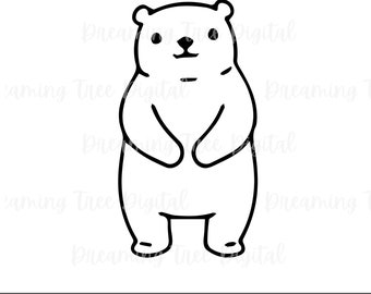 teddy bear SVG, polar bear cub svg, Instant Download