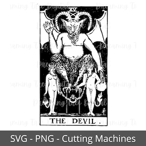 La Carta del Tarot del Diablo SVG, tarot PNG, Descarga instantánea