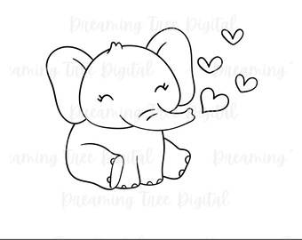 Baby Elephant SVG, baby elephant PNG, elephant SVG, instant download