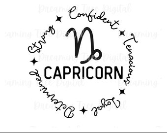 Capricorn zodiac sign SVG, zodiac svg, capricorn gift, Instant Download