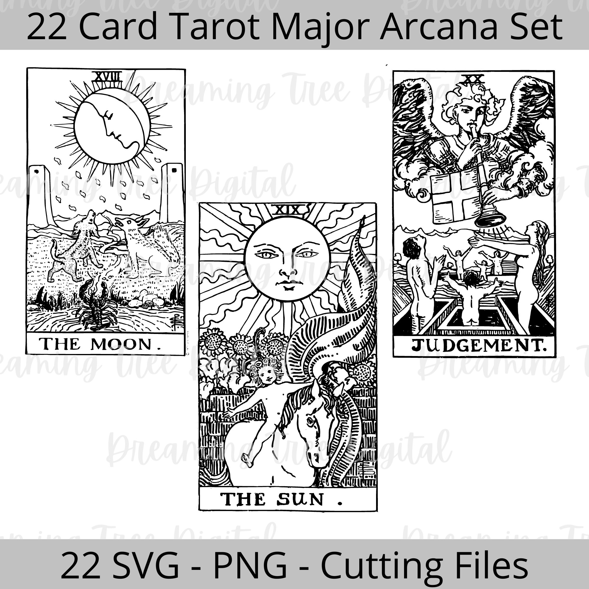 Full 22 Major Arcana Tarot Card SVG Tarot Card Svg Png Etsy