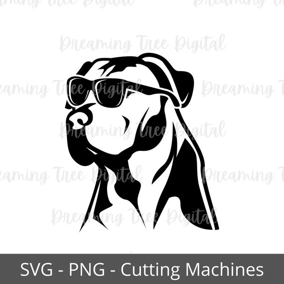 Pitbull With Sunglasses SVG Dog SVG PNG Digital Cut Files - Etsy