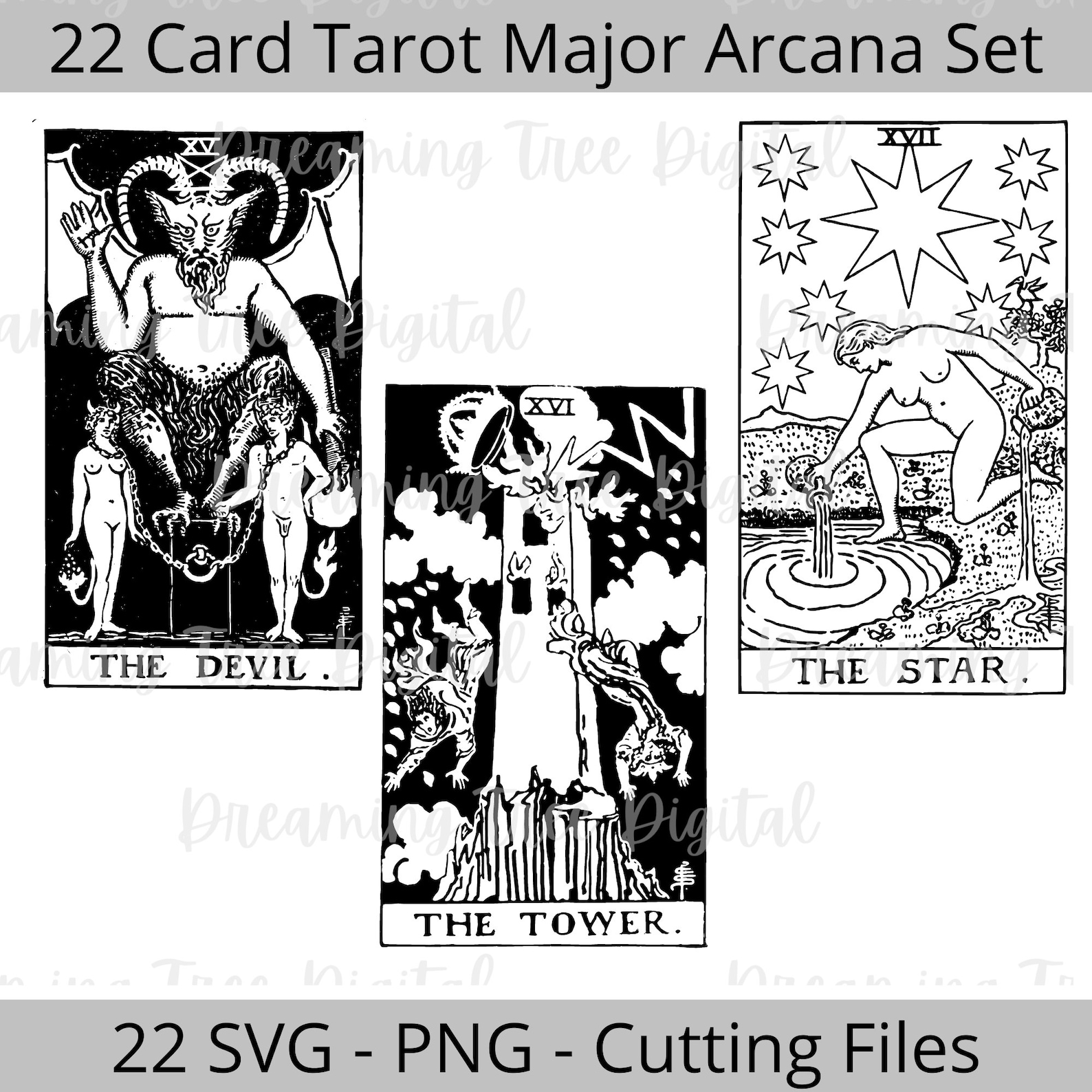 Full 22 Major Arcana Tarot Card SVG Tarot Card Svg Png Etsy