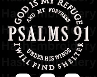 Christian embroidery designs, psalms 91 embroidery file, Faith Jesus machine digital embroidery designs, jesus file Instant Download