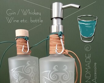 Soap dispenser glass hand soap GIN Whiskey Coffee Toppings, Syrup, Ray Maori Hawaii also as BAR Shot Dispenser, decorative bottle GIFT IDEA