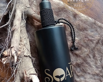 Soap dispenser glass matt black hand soap - Soap UPCYCLING GIN bottle!!! SOAP DISPENSER / Sea shiny gold