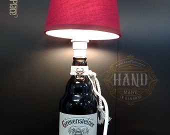 Tischlampe Flaschenlampe Grevensteiner/ Upcycling Bierflasche DIY /  handmade tolles Design, Geschenkidee UPCYCLING BIER Flaschen