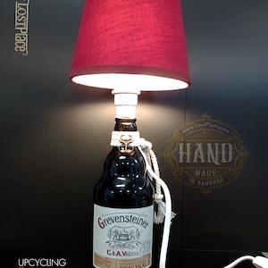 Table lamp bottle lamp Grevensteiner/ Upcycling beer bottle DIY / handmade great design, gift idea UPCYCLING BEER bottles