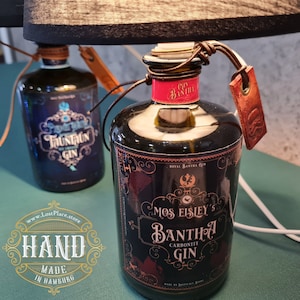 Lampada da tavolo Starwars lampada bottiglia bottiglia di gin Mos Eisley Bottiglia GIN, bottiglia decorativa Starwars, lampada da tavolo Tatooine lampada bottiglia