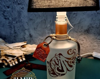Table Lamp, Bottle Lamp GIN Bottle/LAMP, Upcycling/DIY/Bottle Lamp handmade Great Design, Gift Idea Golden Octopus