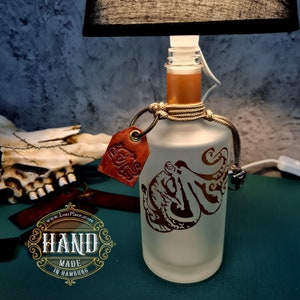 Lampada da tavolo, Bottiglia Lampada GIN Bottiglia / LAMPADA, Upcycling / Fai da te / Bottiglia Lampada fatta a mano Grande design, idea regalo Golden Octopus