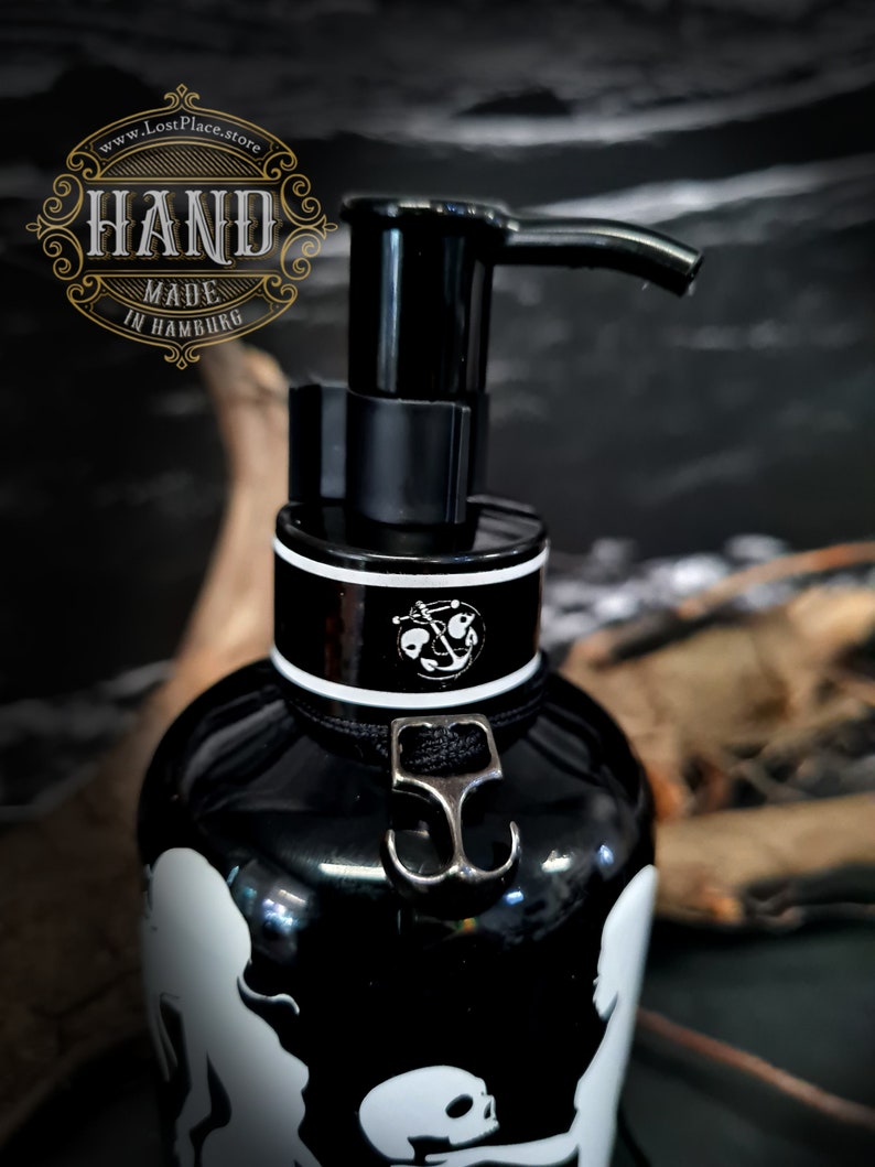 Soap dispenser Pet Hand Soap Dark Mermaid SOAP, SOAP dispenser, mermaids with skull, skull, optionally also as gift bundle BLACK image 3