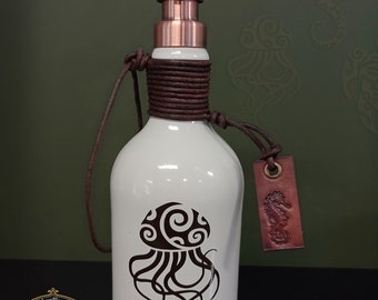Soap Dispenser Stone Jug Hand Soap - Maori Tiki Hawaii SOAP DISPENSER / Jellyfish Copper
