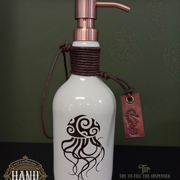 Soap dispenser stein hand soap - Maori Tiki Hawaii SOAP DISPENSER / Jellyfish Copper