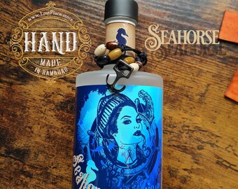 Soap dispenser glass hand soap - GIN bottle SOAP DISPENSER / Seahorse, Seawoman, GIN bottle