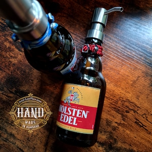 Seifenspender Glas Handseife - Upcycling BIER Flaschen!!! SEIFENSPENDER / Holsten EDEL Geschenkidee