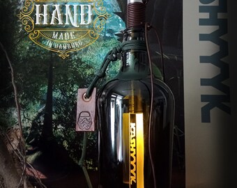 Starwars table lamp bottle lamp gin bottle KASHYYYK bottle, decorative bottle Starwars, Wookie table lamp bottle lamp