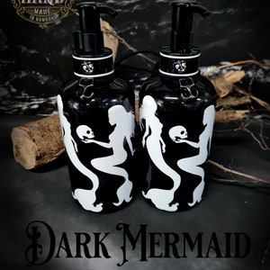 Soap dispenser Pet Hand Soap Dark Mermaid SOAP, SOAP dispenser, mermaids with skull, skull, optionally also as gift bundle BLACK image 4