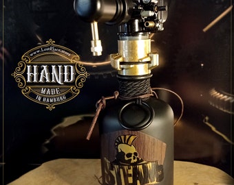 Soap dispenser glass hand soap black matt 500ml pharmacist bottle / Legendary Steampunk made of real carburetor, lotion bottle soap dispenser