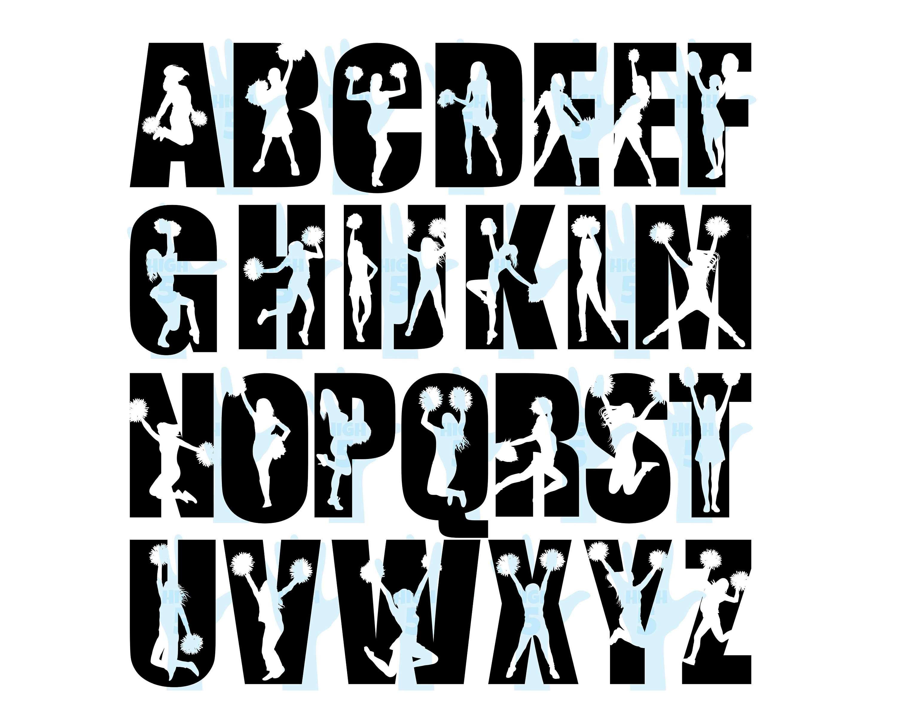 Cheer Alphabet SVG Cut File Letters Transparent Background Etsy UK