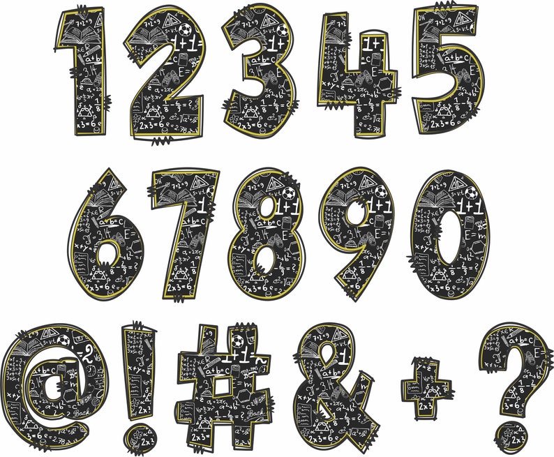 Teacher Doodle Letters Chalkboard Omega Series Pencil Etsy