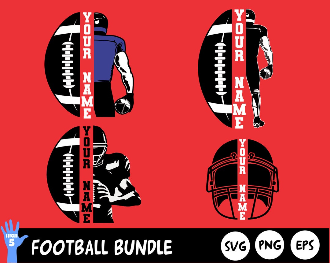 Customized Name Football Player SVG Bundle Helmet Team Etsy