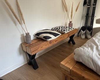 Panca in legno artigianale, credenza, mobile porta TV, credenza, consolle, corridoio, travi, legname da costruzione, legno di recupero, rustico, casa di campagna, industriale, legno massello, divano riciclato