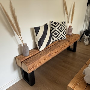 Panca in legno artigianale, credenza, mobile porta TV, credenza, consolle, corridoio, travi, legname da costruzione, legno di recupero, rustico, casa di campagna, industriale, legno massello, divano riciclato