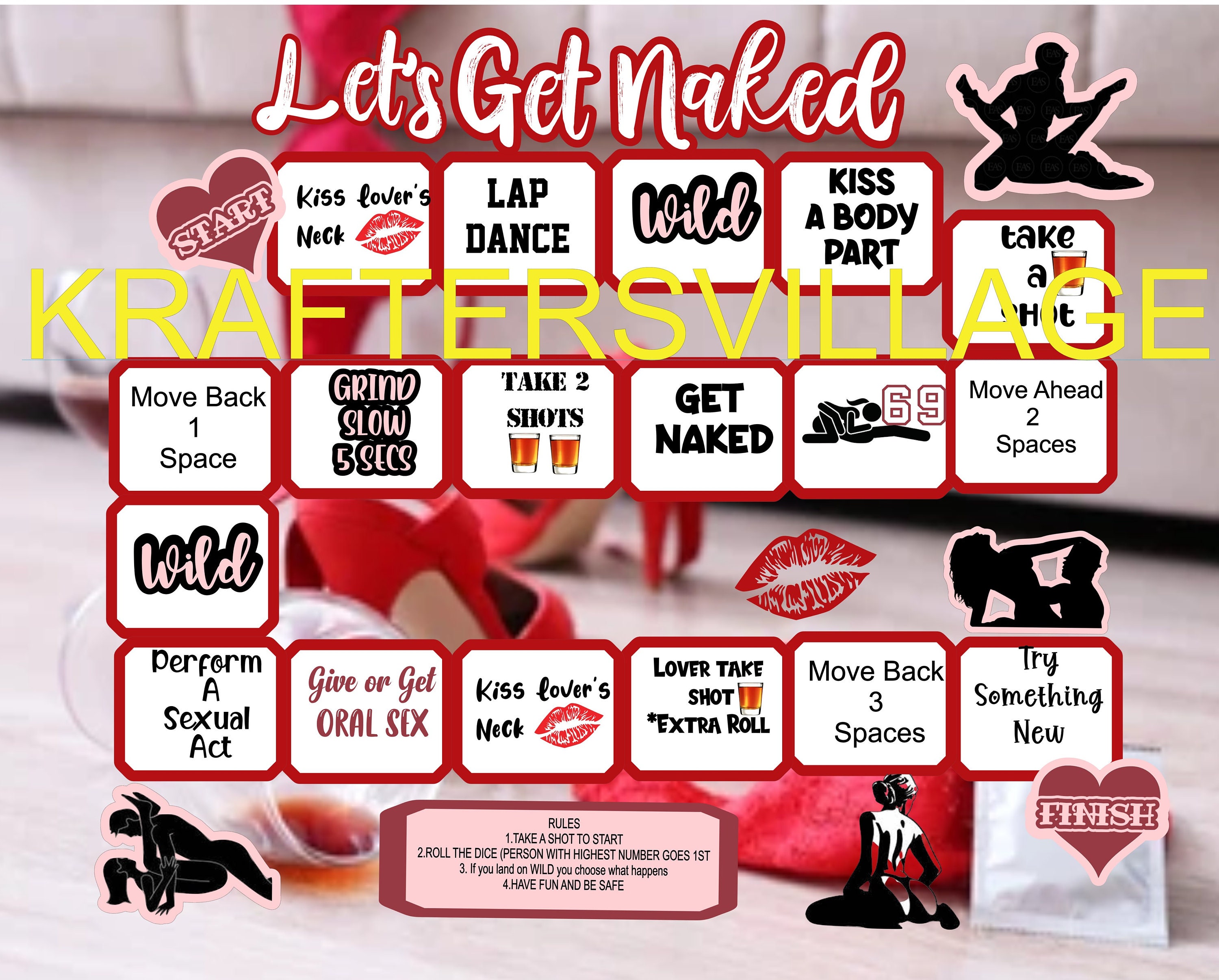 Adult ONLY Board Game With Rules Digital File Lgbtq - Etsy