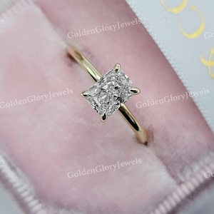 2 CT Radiant Cut Moissanite Ring, Radiant Cut Engagement Ring, Radiant Solitaire, 2ct Radiant Cut, Solitaire Engagement Ring