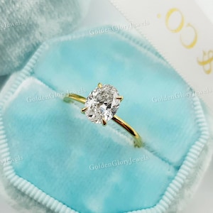 1.5ct Oval Cut Moissanite Engagement Ring, Oval Solitaire Moissanite Ring, 14k Solid Gold Ring, Anniversary Gift Ring, Daily Ring