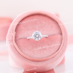 2Ct Round Cut Moissanite Ring, Round Engagement Ring With Halo, Moissanite Wedding Ring, Vintage Design Ring, Anniversary Ring, Promise Ring